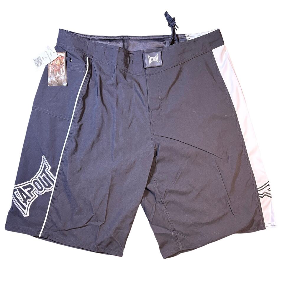 Tapout Shorts 36 Black NWT Y2K Stitched Embroidered MMA 2000s Taiwan